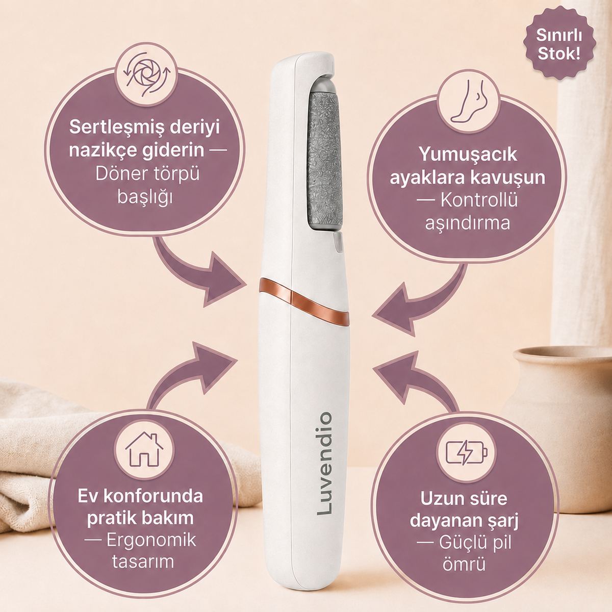 Luvendio SoftFeet ® Elektrikli Topuk & Ayak Bakım Cihazı