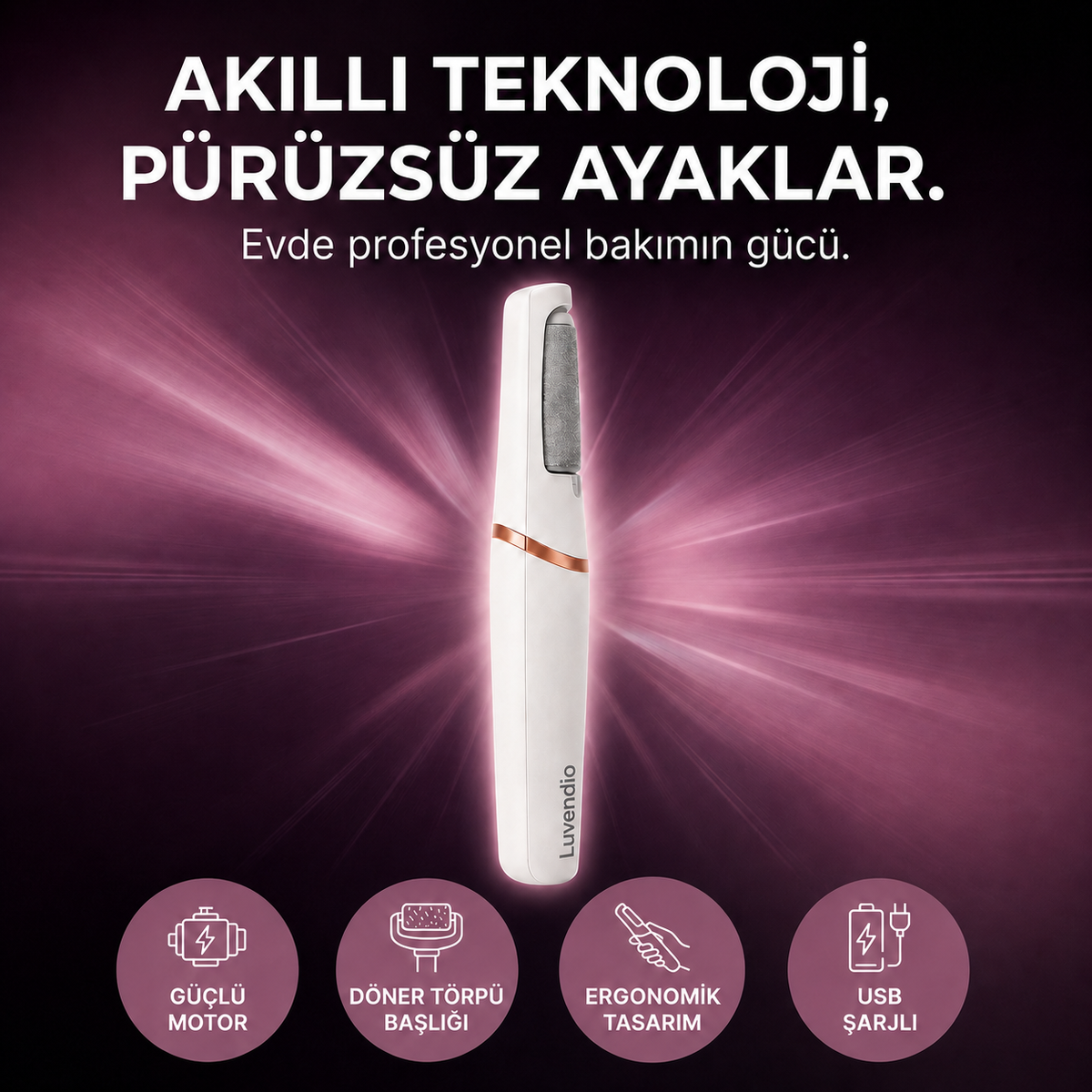Luvendio SoftFeet ® Elektrikli Topuk & Ayak Bakım Cihazı
